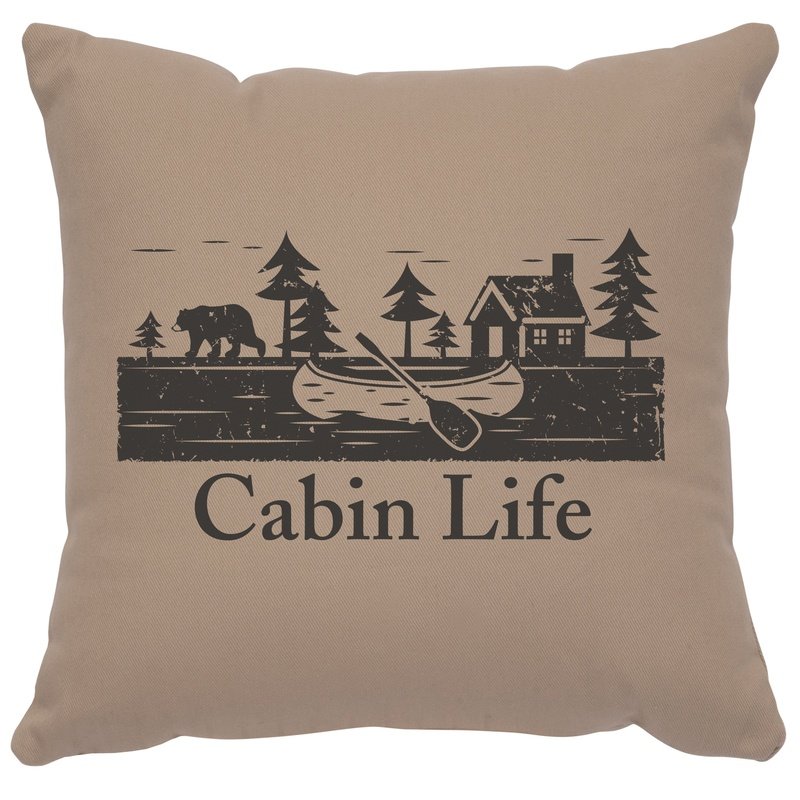 "Cabin Life" Image Pillow - Cotton Alabaster