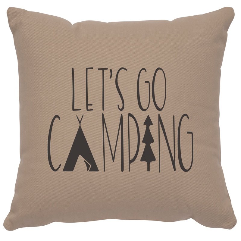 "Go Camping" Image Pillow - Cotton Alabaster