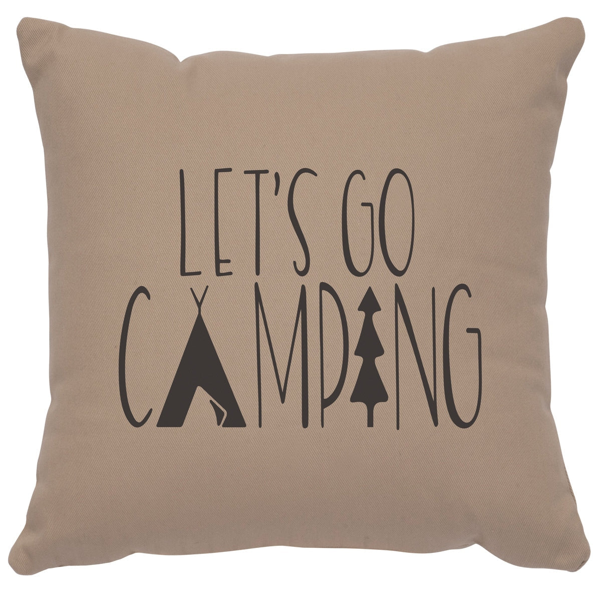 "Go Camping" Image Pillow - Cotton Alabaster by Wooded River