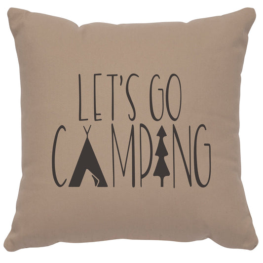 "Go Camping" Image Pillow - Cotton Alabaster by Wooded River