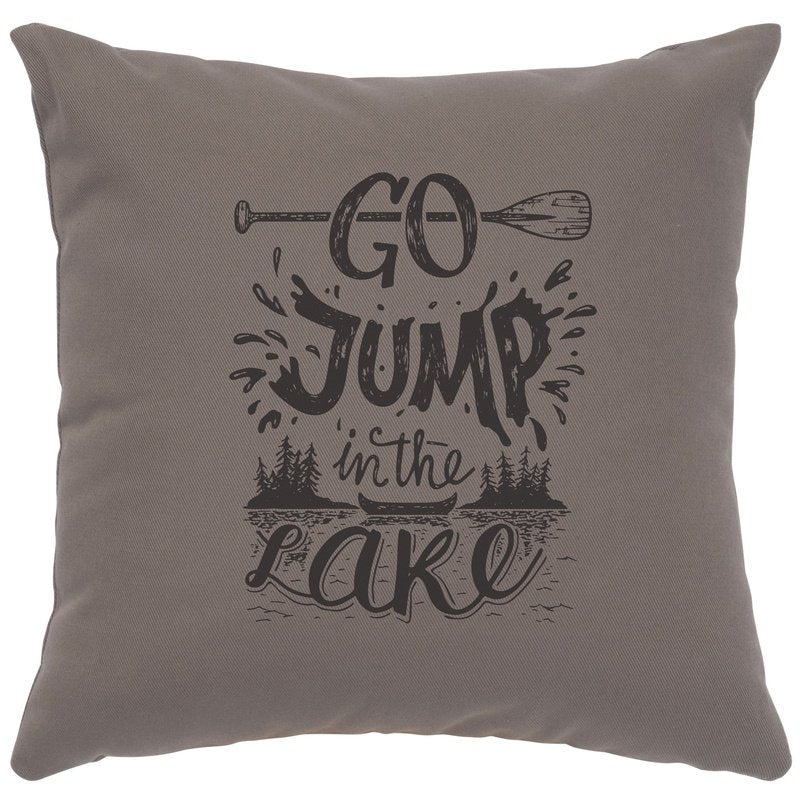 "Jump in Lake" Image Pillow - Cotton Chrome