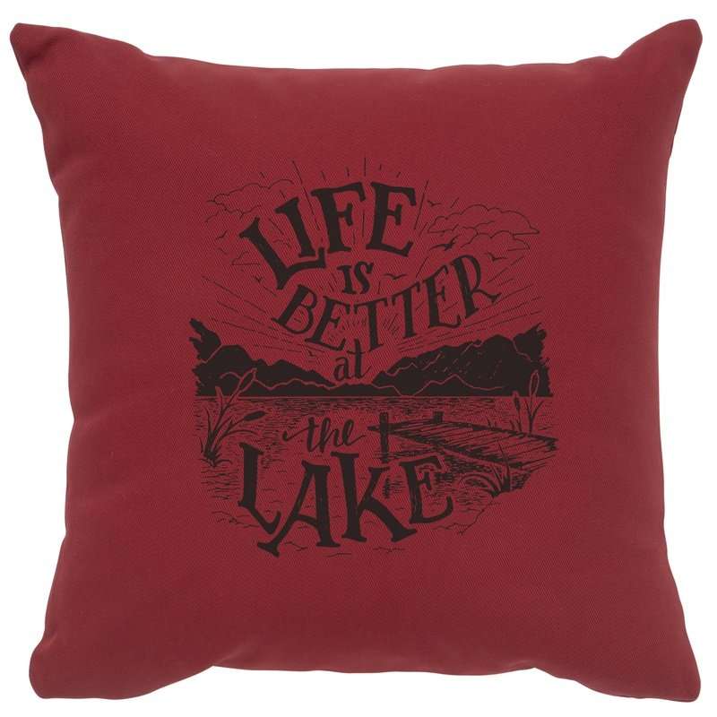 "Life is Better" Image Pillow - Cotton Brick