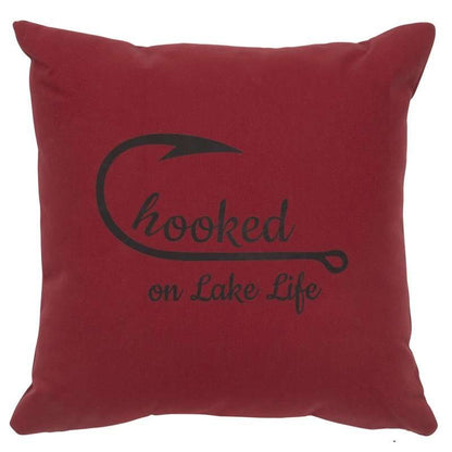 "Hooked" Image Pillow - Cotton Brick