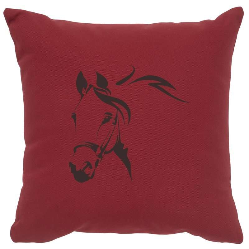 "Horse Profile" Image Pillow - Cotton Brick