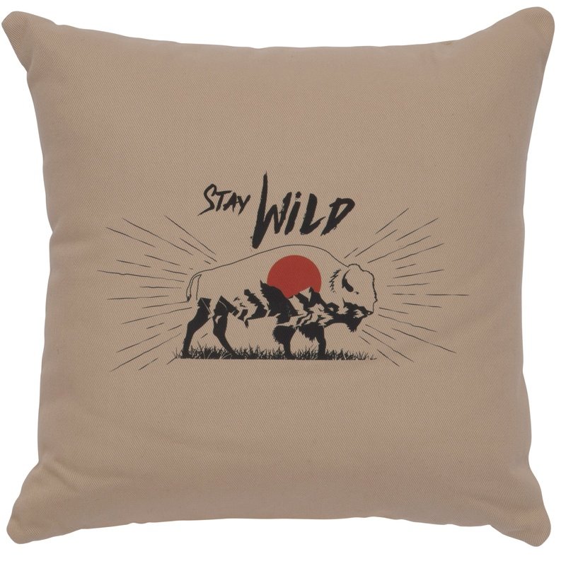 "Stay Wild" Image Pillow - Cotton Alabaster