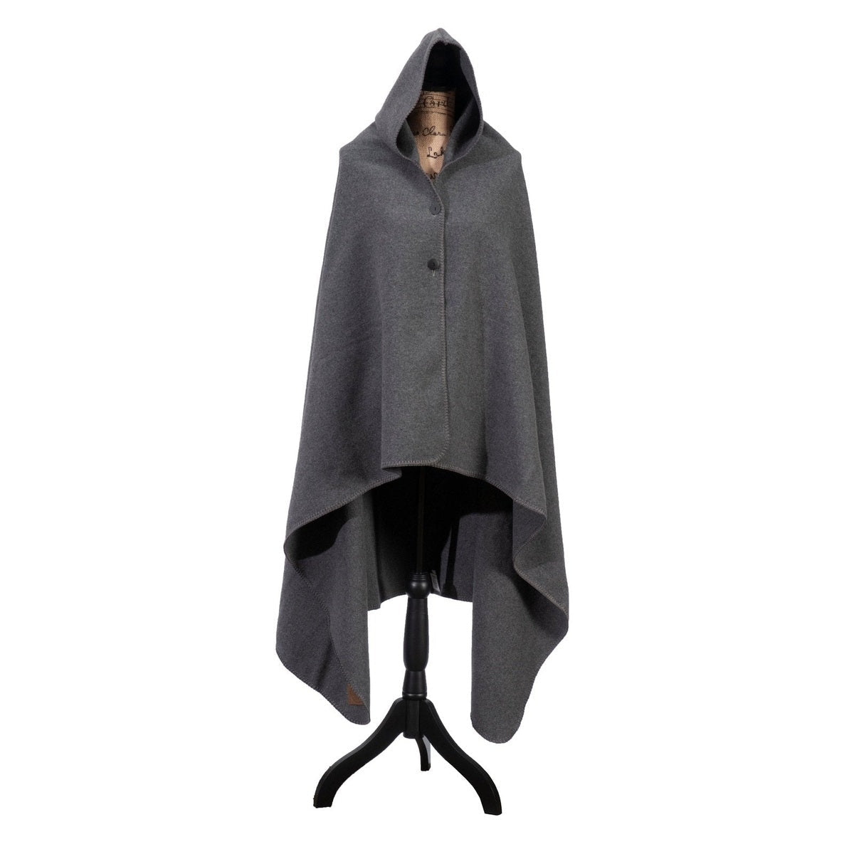 Solid Greystone Hooded Throw