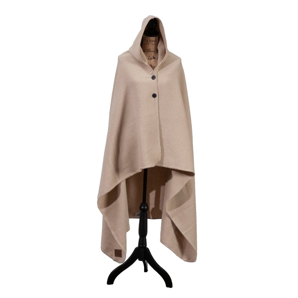 Solid Crème Hooded Throw