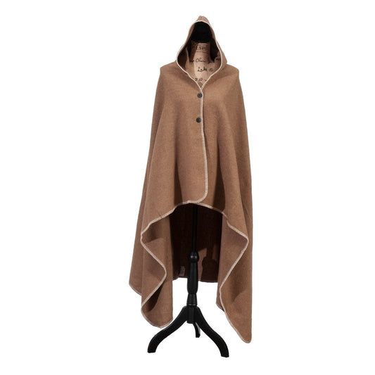 Solid Camel Hooded Throw