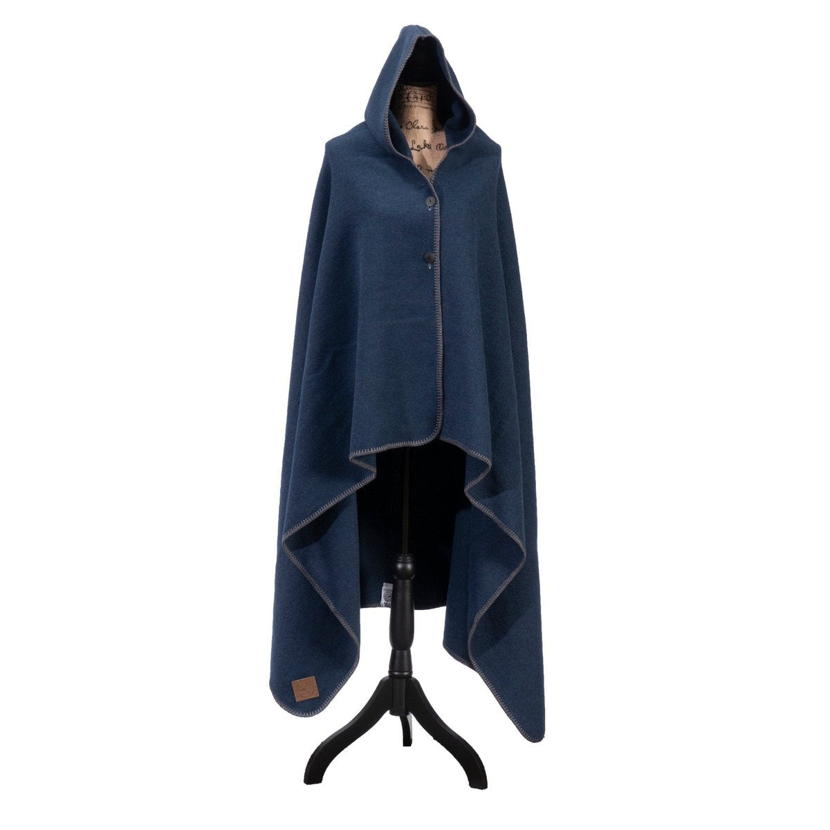Solid Midnight Hooded Throw