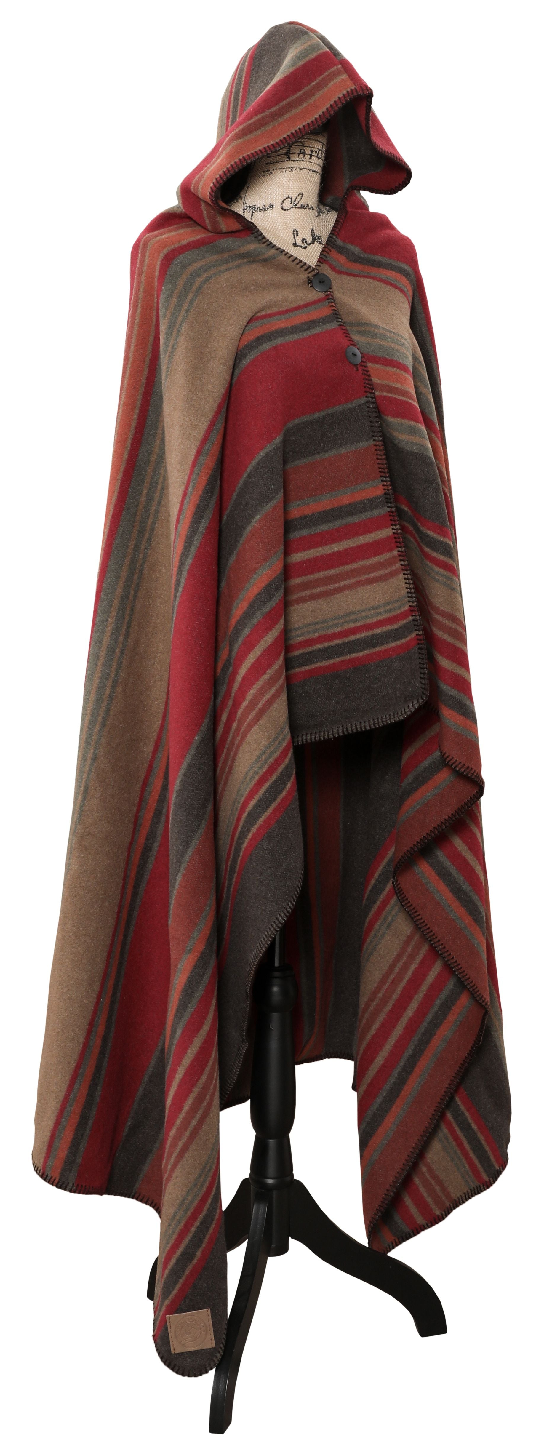 Wooded River Hudson Garnet Hooded Throw