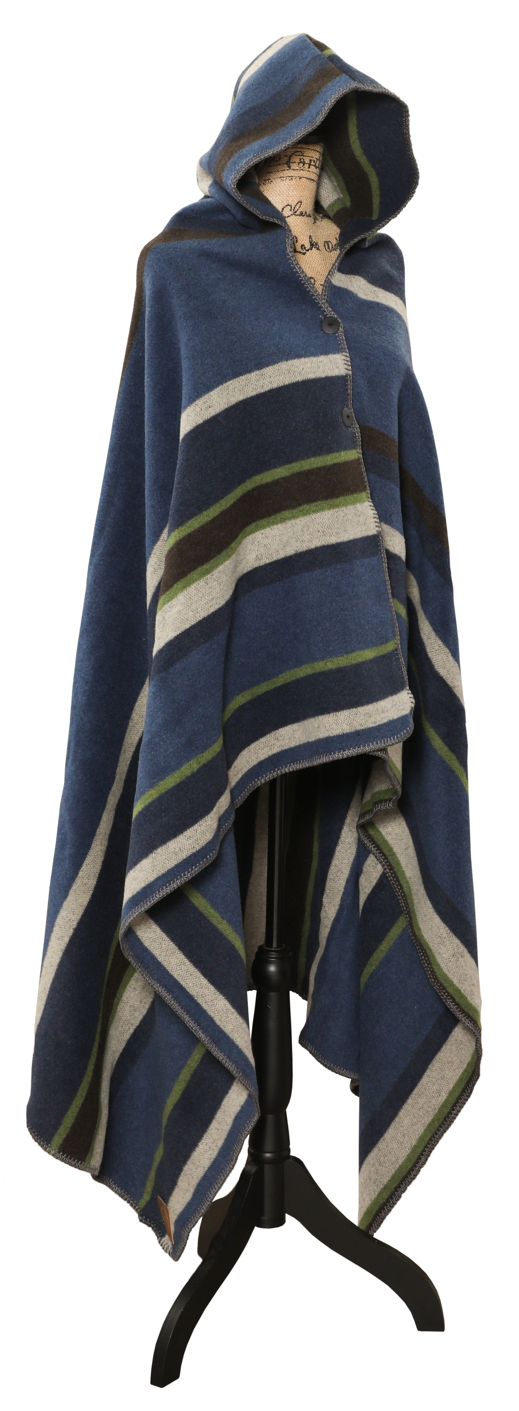 Wooded River Lapis Valley Hooded Throw