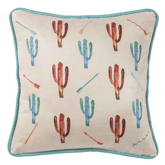 Serape Cactus Throw Pillow with Embroidery Details