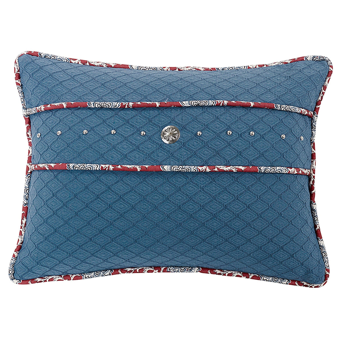 Blue Concho & Stud Trim Pillow