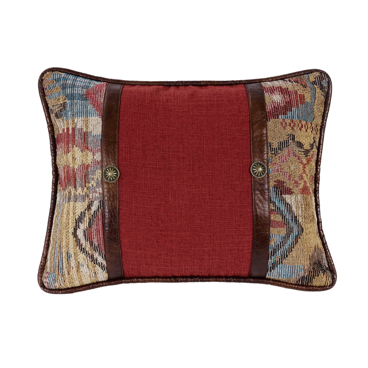 Ruidoso Chenille Geometric Oblong Pillow with Conchos