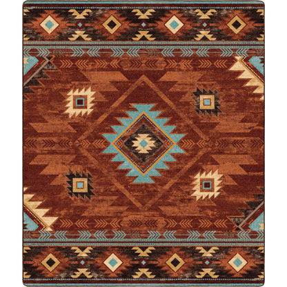 Whisky River Rug – Rust – close up