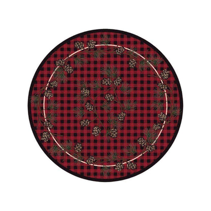 Wooded Forest Rug – Red – room setting