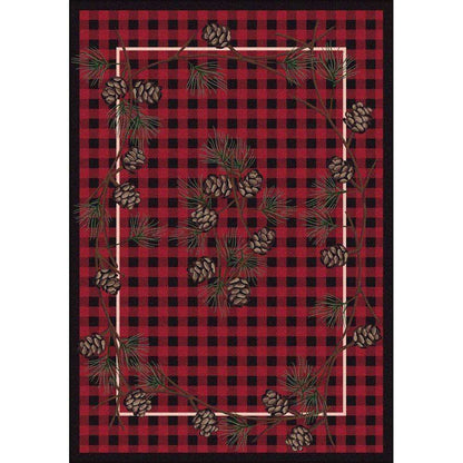 Wooded Forest Rug – Red – cabin lodge area rug