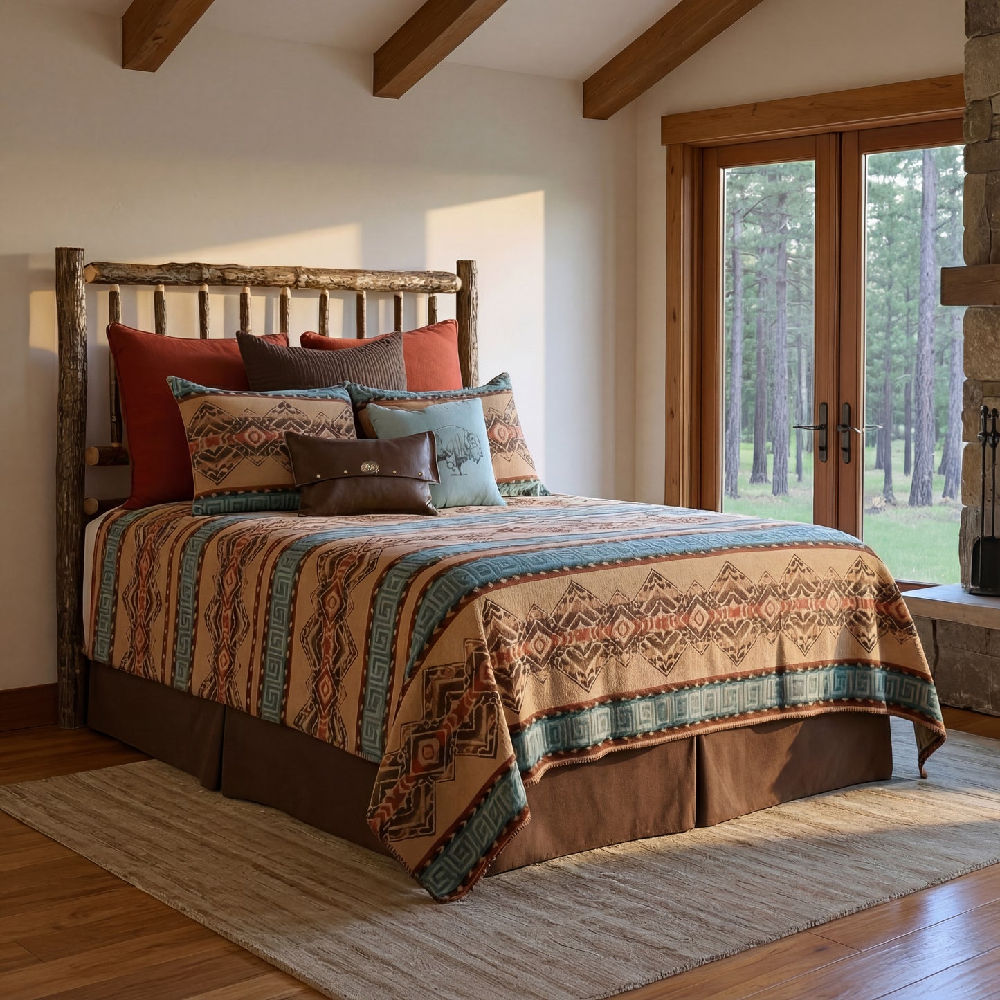 Wooded River Bison Ridge III Bedspread