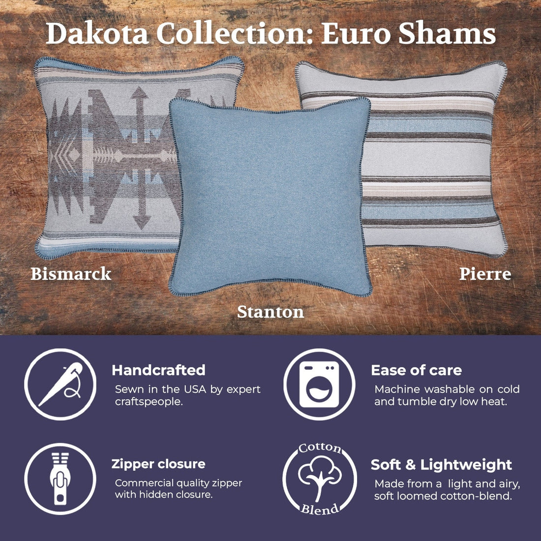 Dakota Cottom Euro Shams details