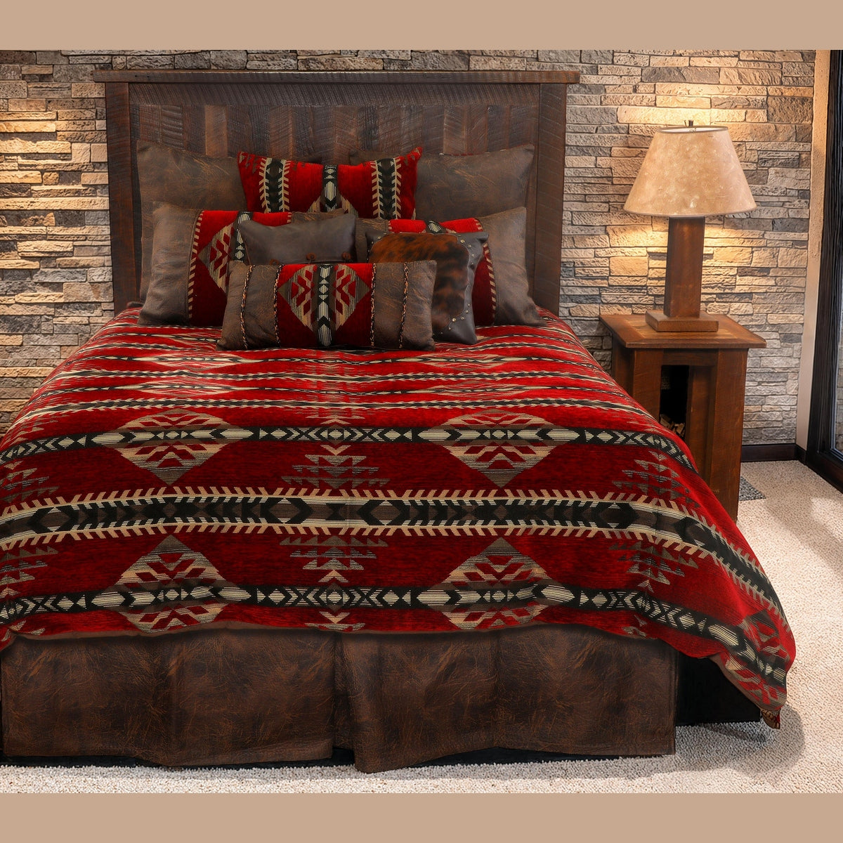 Rustic Gallop Claret Value Set Bedding Set – Queen | Wooded River