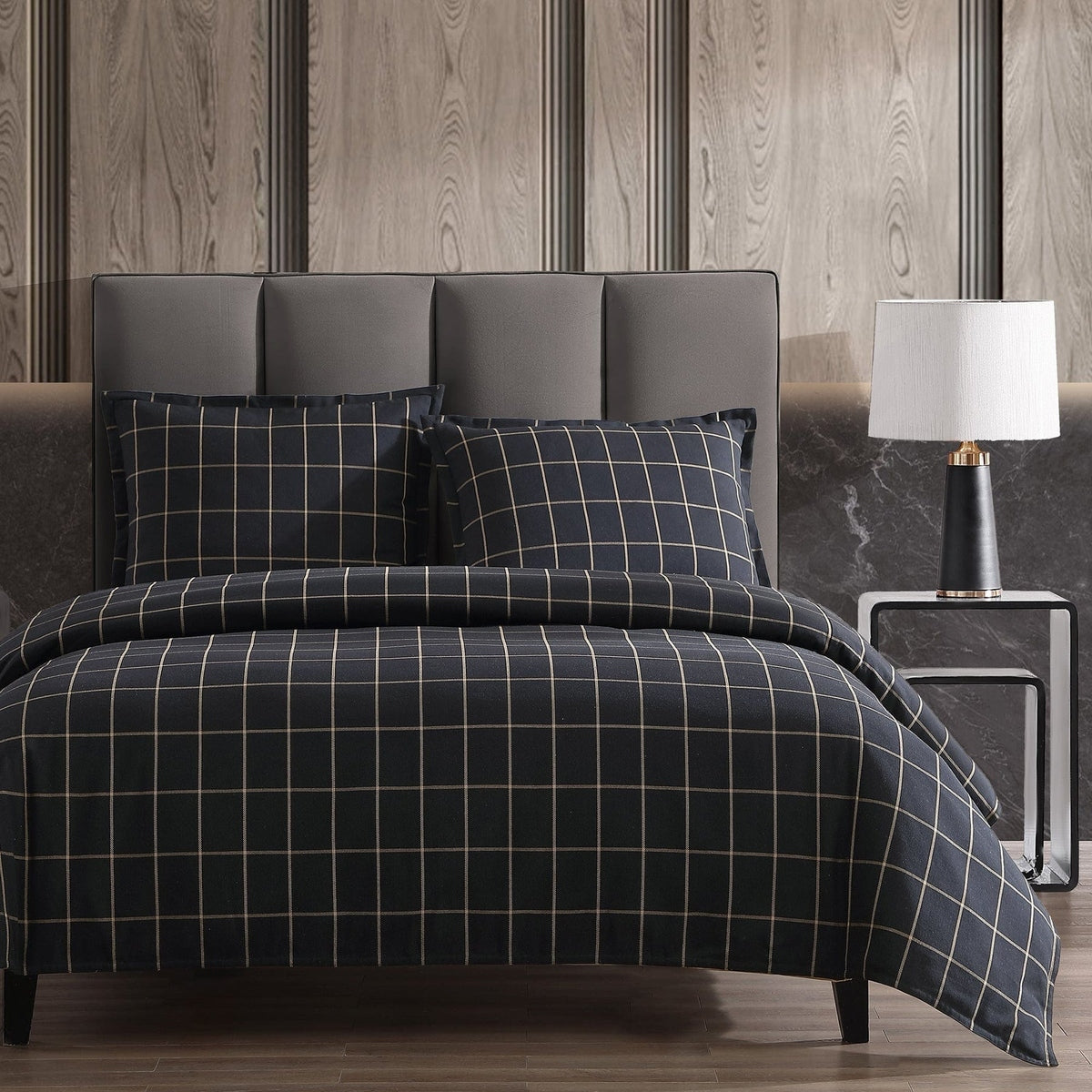 Windowpane Plaid Duvet Cabin Rugs and Furnishings