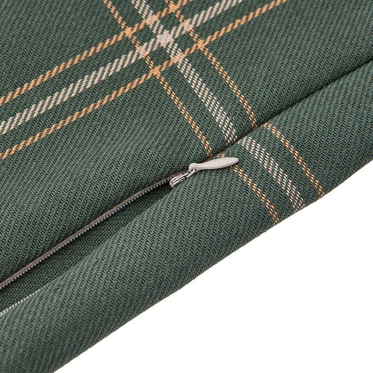 Windowpane Buckle Detailed Lumbar Pillow Cabin Rugs and Furnishings