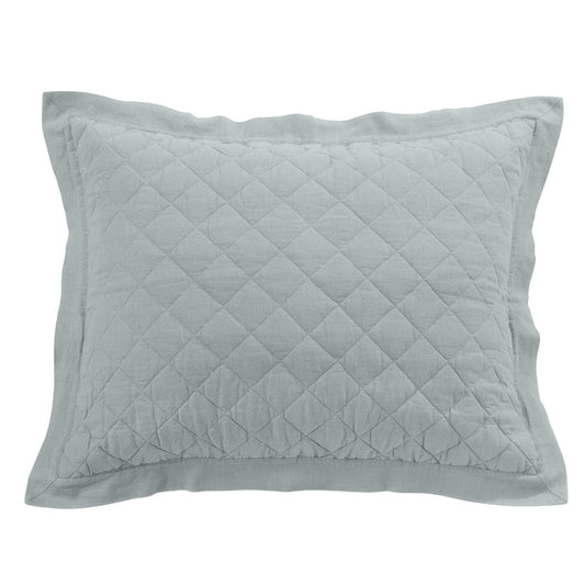 Linen Cotton Diamond Quilted Pillow Sham Cabin Rugs and Furnishings
