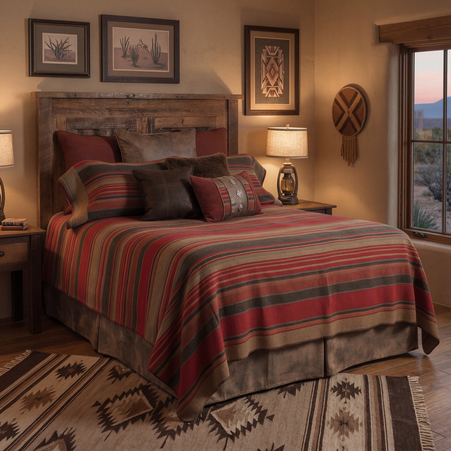 Wooded River Hudson Garnet Bedspread Set