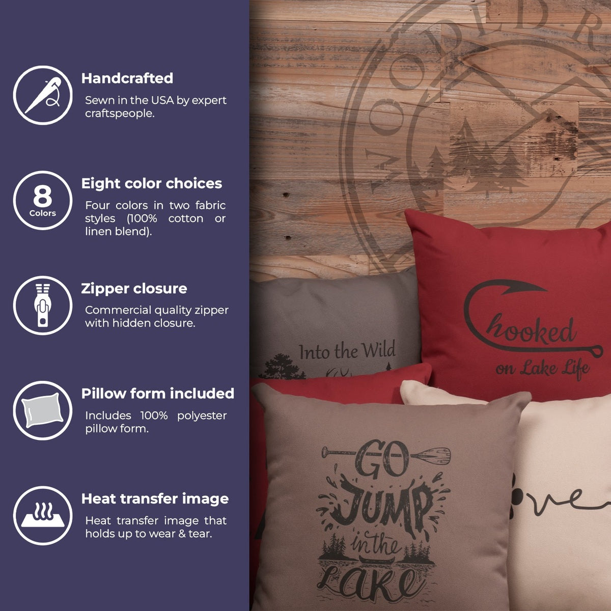 "Into Wild" Image Pillow - Cotton Alabaster by Wooded River