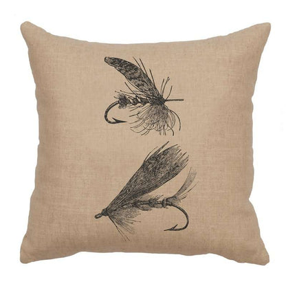 "Flies" Image Pillow - Linen Natural