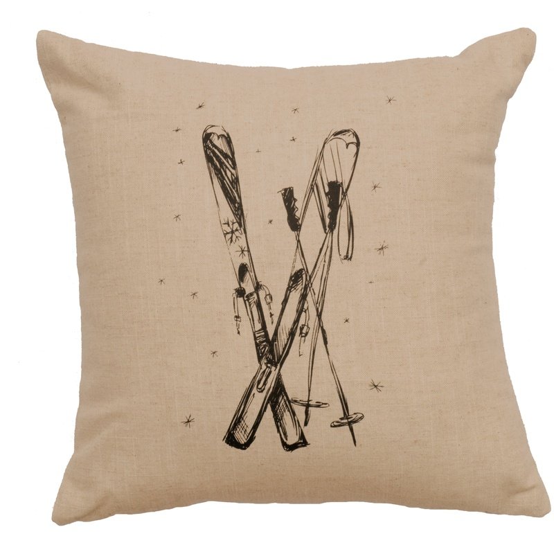 "Ski's" Image Pillow - Linen Natural