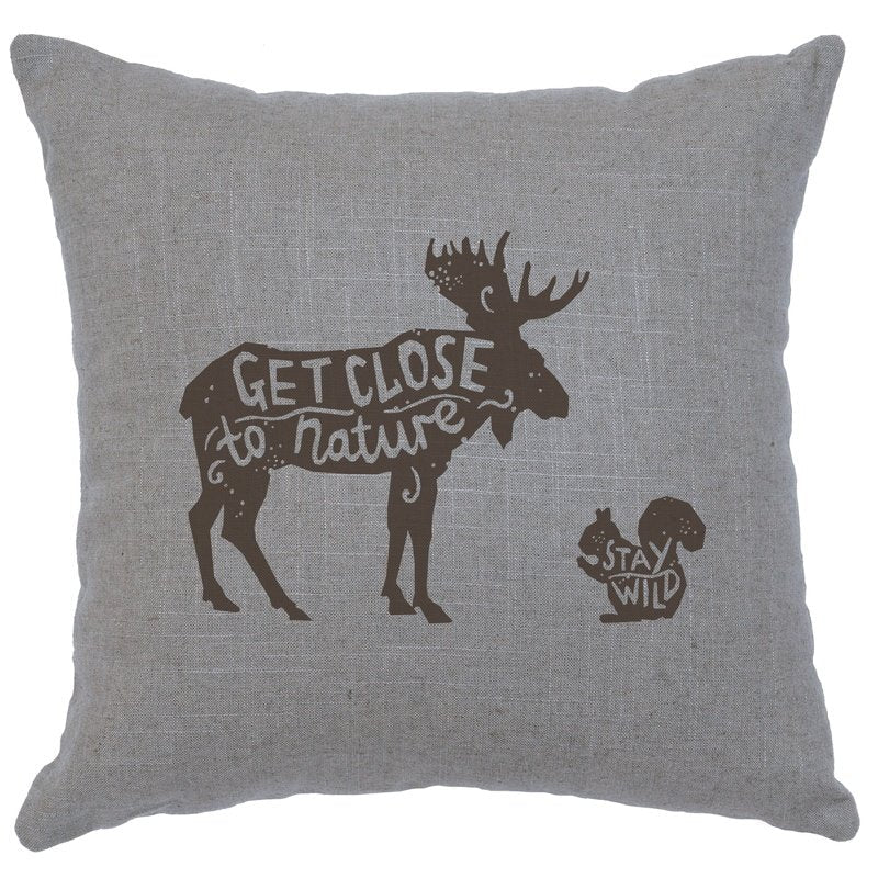 "Close to Nature" Image Pillow - Linen Gray