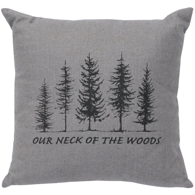 "Neck of Woods" Image Pillow - Linen Gray
