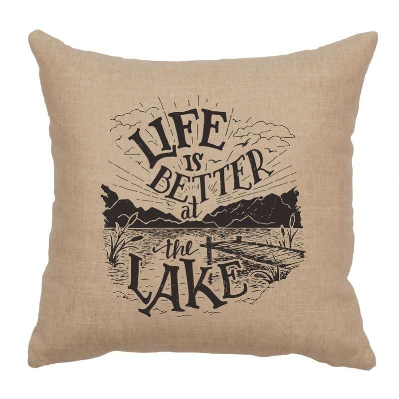 "Life is Better" Image Pillow - Linen Natural