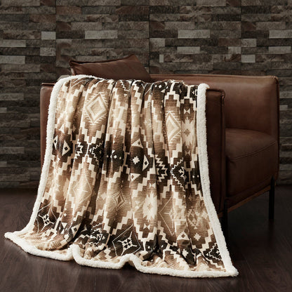 Chalet Aztec Campfire Sherpa Throw Cabin Rugs and Furnishings