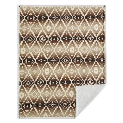 Chalet Aztec Campfire Sherpa Throw Cabin Rugs and Furnishings