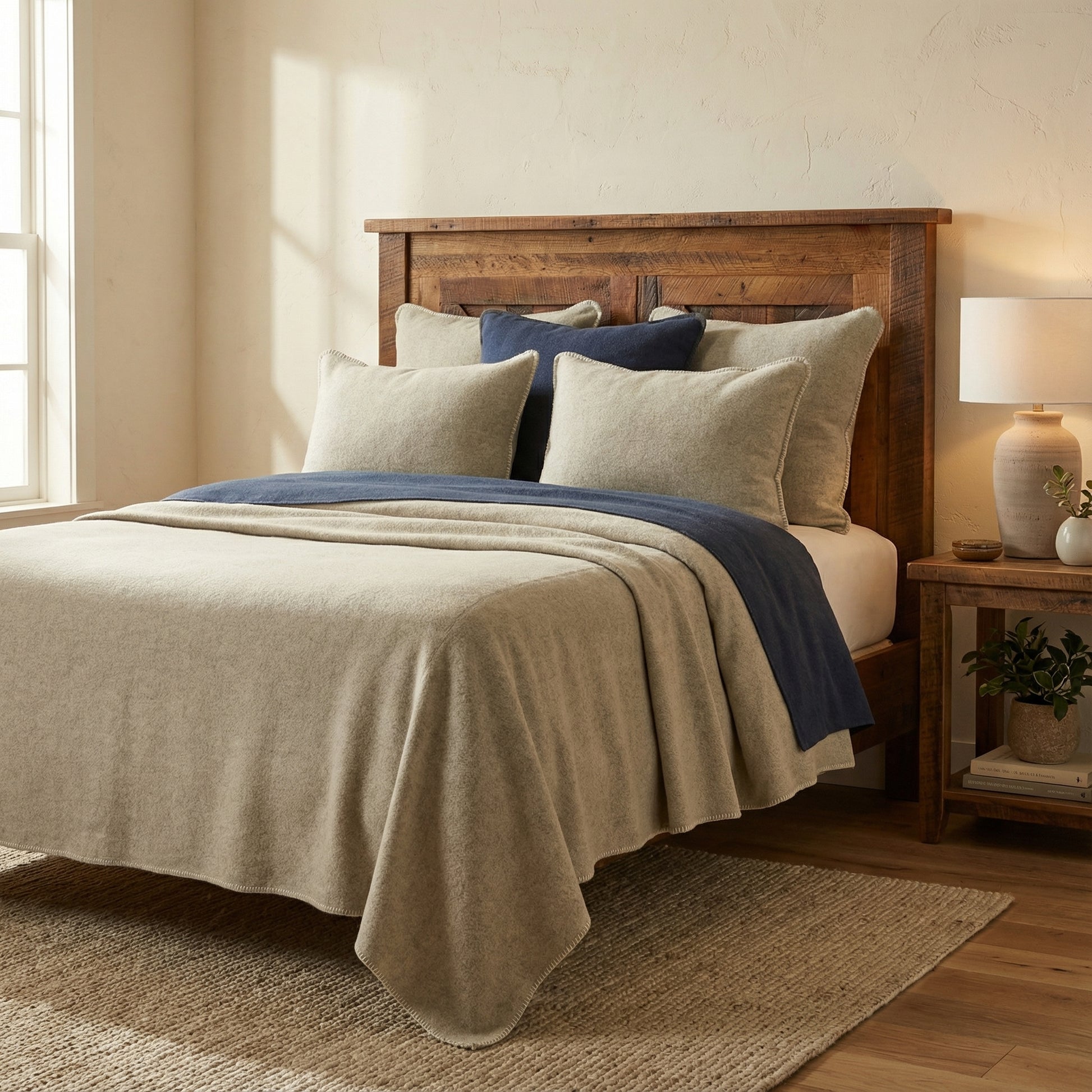 Wooded River Solid Neutro Bedspread