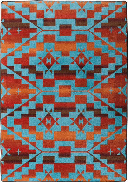 Sacred Trail Rug – Red Burst – close up