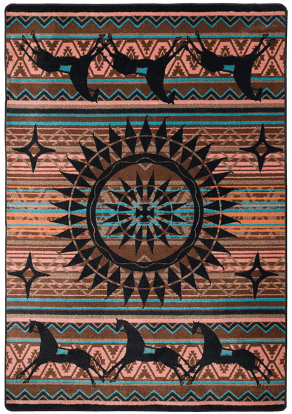 Ghost Rider Rug – Turquoise – close up