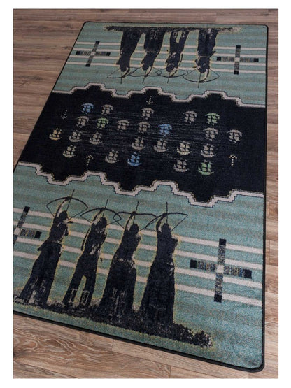 Defend Our Land Rug – Blue – alternate view