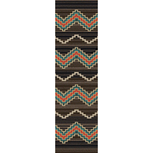 Aztec Trapper - Brown-CabinRugs Southwestern Rugs Wildlife Rugs Lodge Rugs Aztec RugsSouthwest Rugs