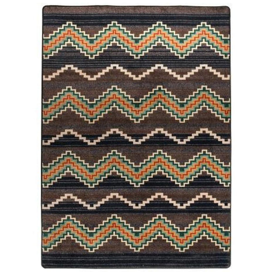 Aztec Trapper - Brown-CabinRugs Southwestern Rugs Wildlife Rugs Lodge Rugs Aztec RugsSouthwest Rugs
