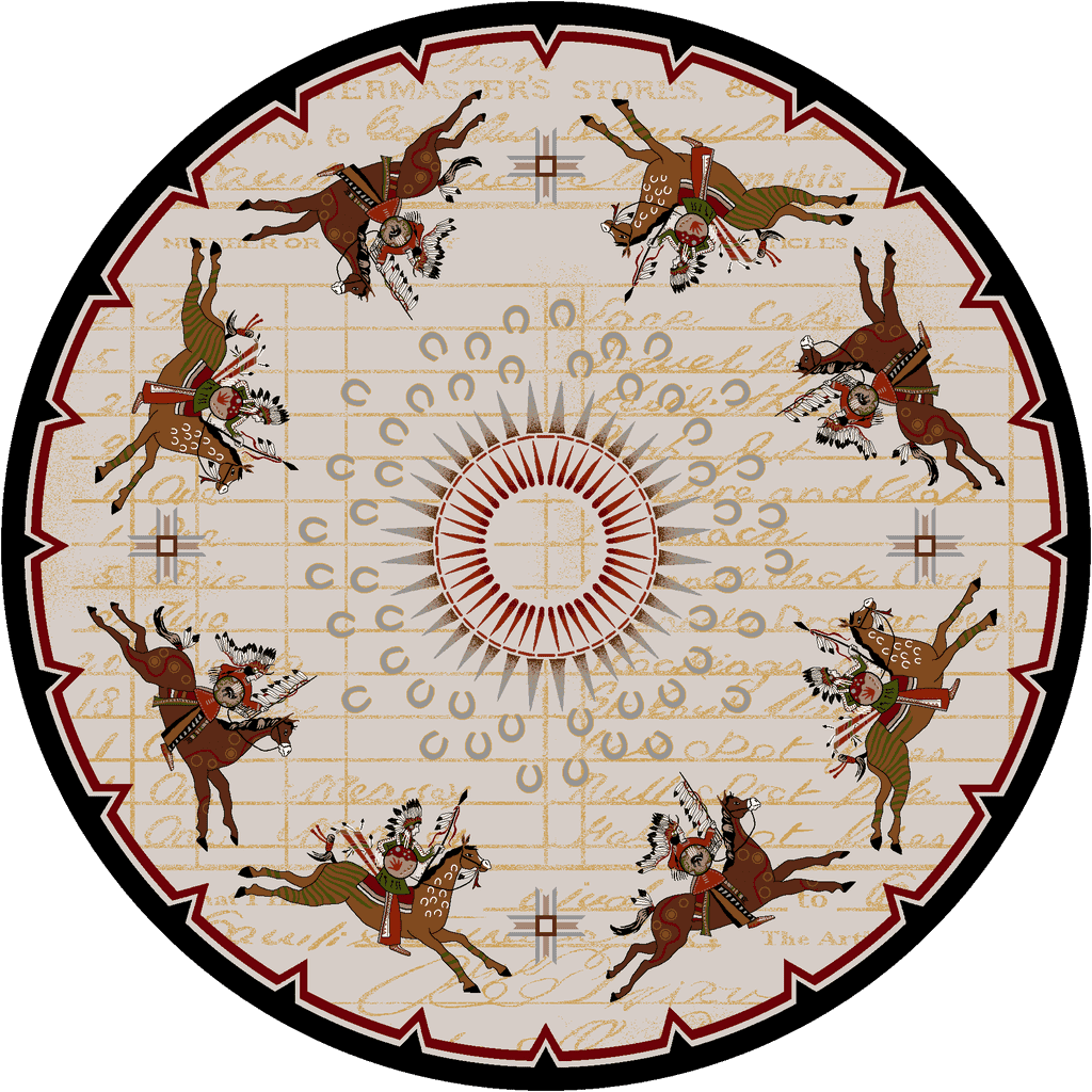 Battle Legends - Multi-CabinRugs Southwestern Rugs Wildlife Rugs Lodge Rugs Aztec RugsSouthwest Rugs