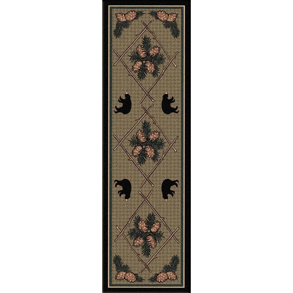 Bears & Pinecones-CabinRugs Southwestern Rugs Wildlife Rugs Lodge Rugs Aztec RugsSouthwest Rugs