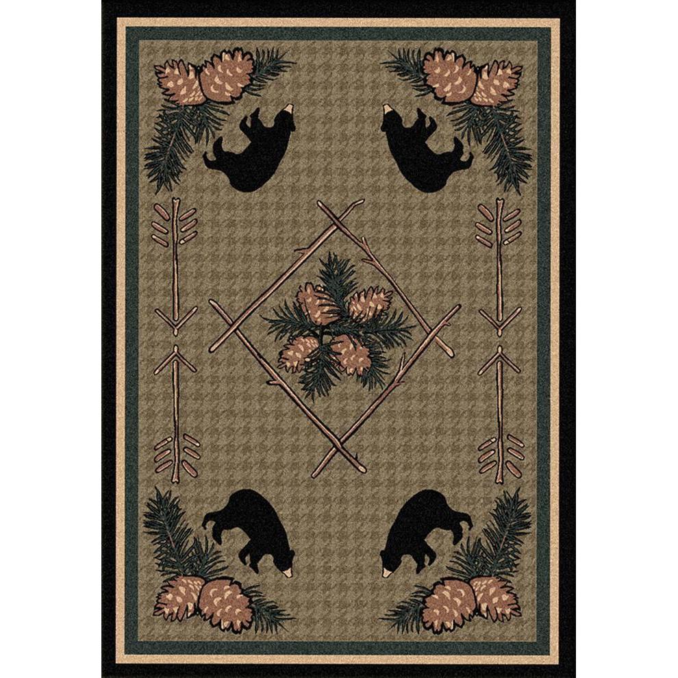 Bears & Pinecones-CabinRugs Southwestern Rugs Wildlife Rugs Lodge Rugs Aztec RugsSouthwest Rugs