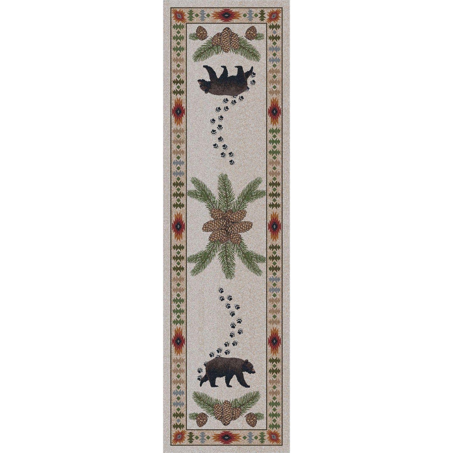 Camp Bear Valley - Natural-CabinRugs Southwestern Rugs Wildlife Rugs Lodge Rugs Aztec RugsSouthwest Rugs