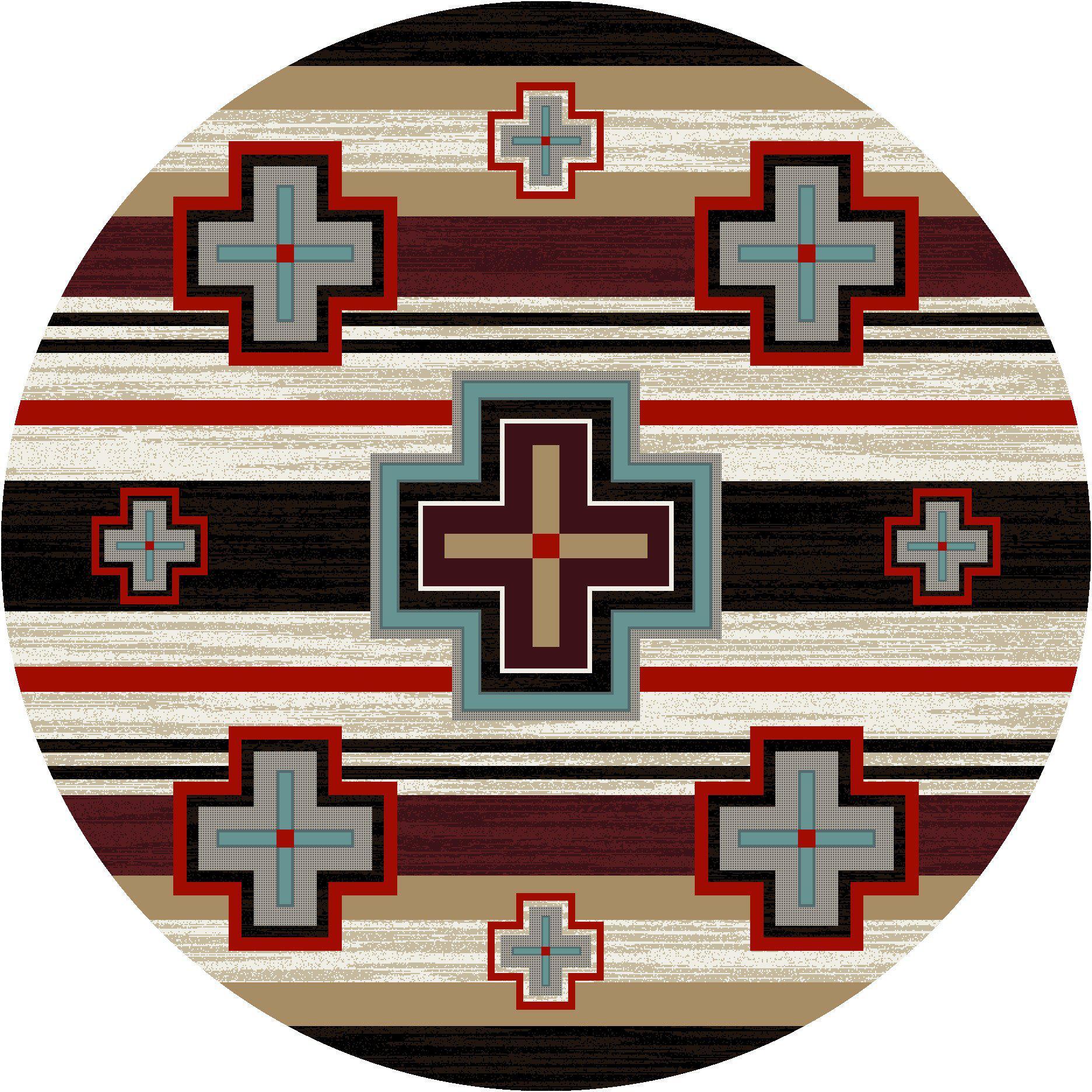 Crucifix Roads Rug – Fuego – pattern detail