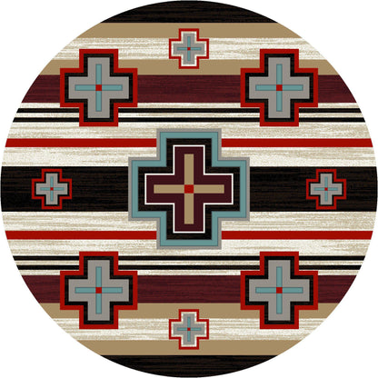 Crucifix Roads Rug – Fuego – pattern detail