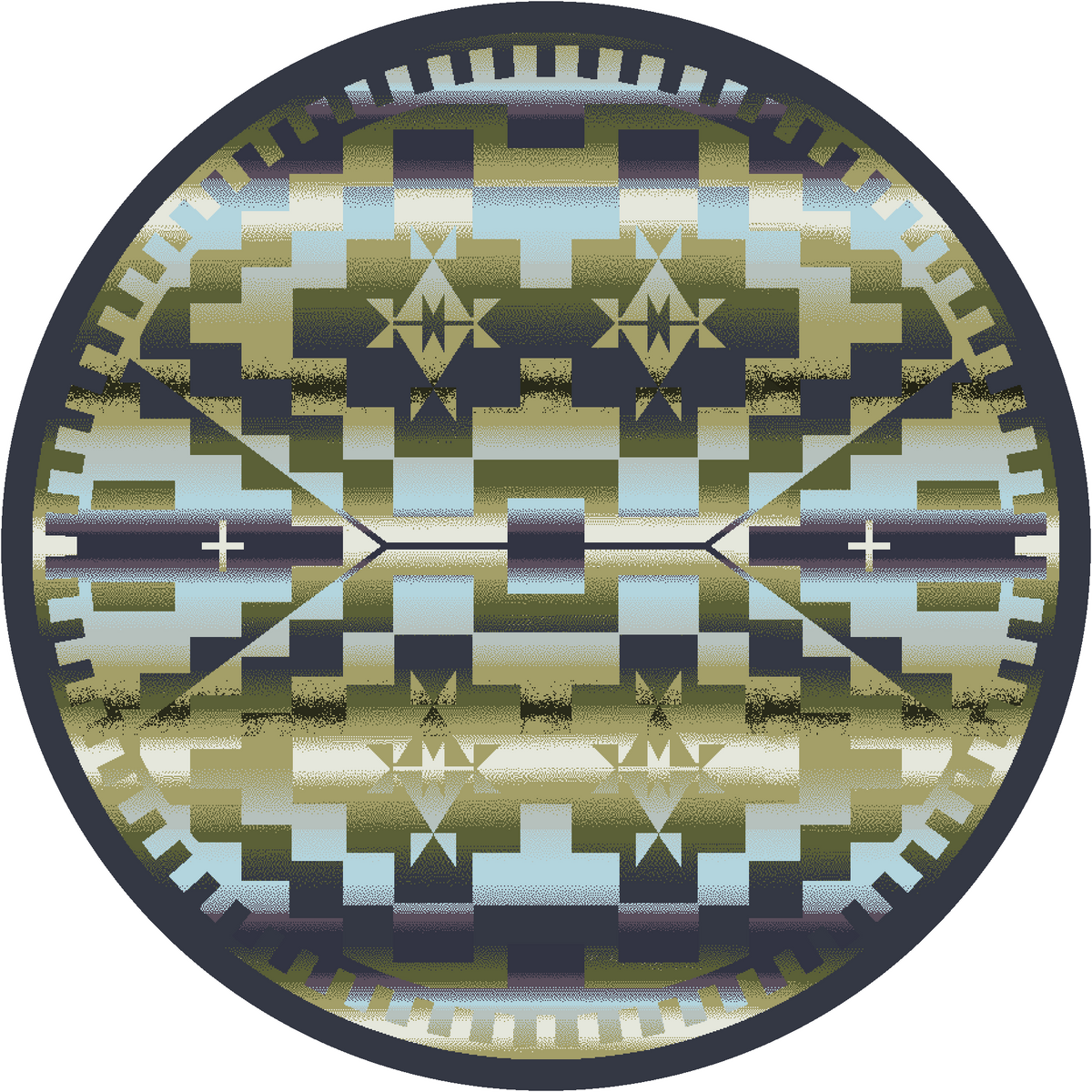 Desert Morning Rug – Blue Shades – lifestyle