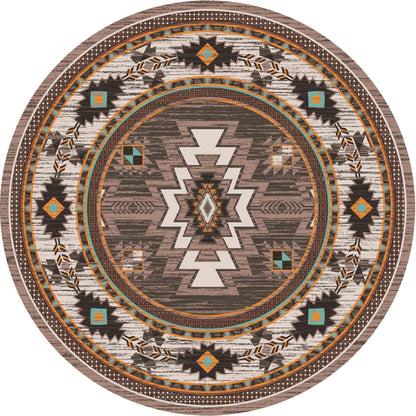 End Of The Barrel Rug – Worn Saddle – pattern detail
